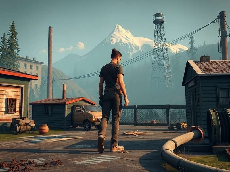 Sturdy Survivor game screenshot showing a character in a post-apocalyptic environment